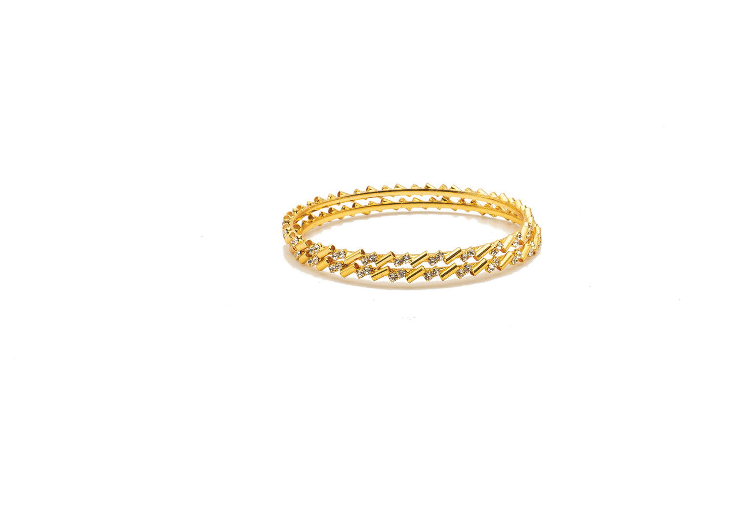 AD Studded 1Gm Gold Bangle