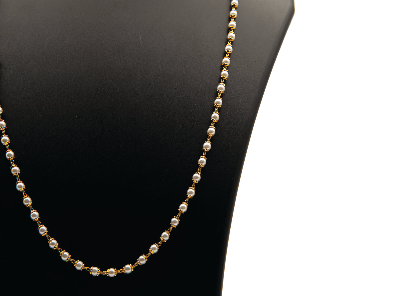 White Pearl with 1Gm Gold Covering Chain