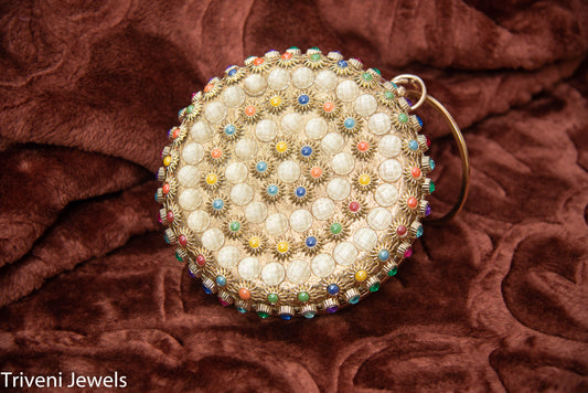 Round Beaded Clutch