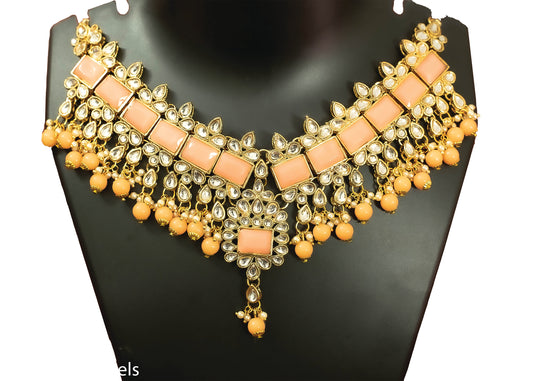 Elegant Peach Colored Necklace