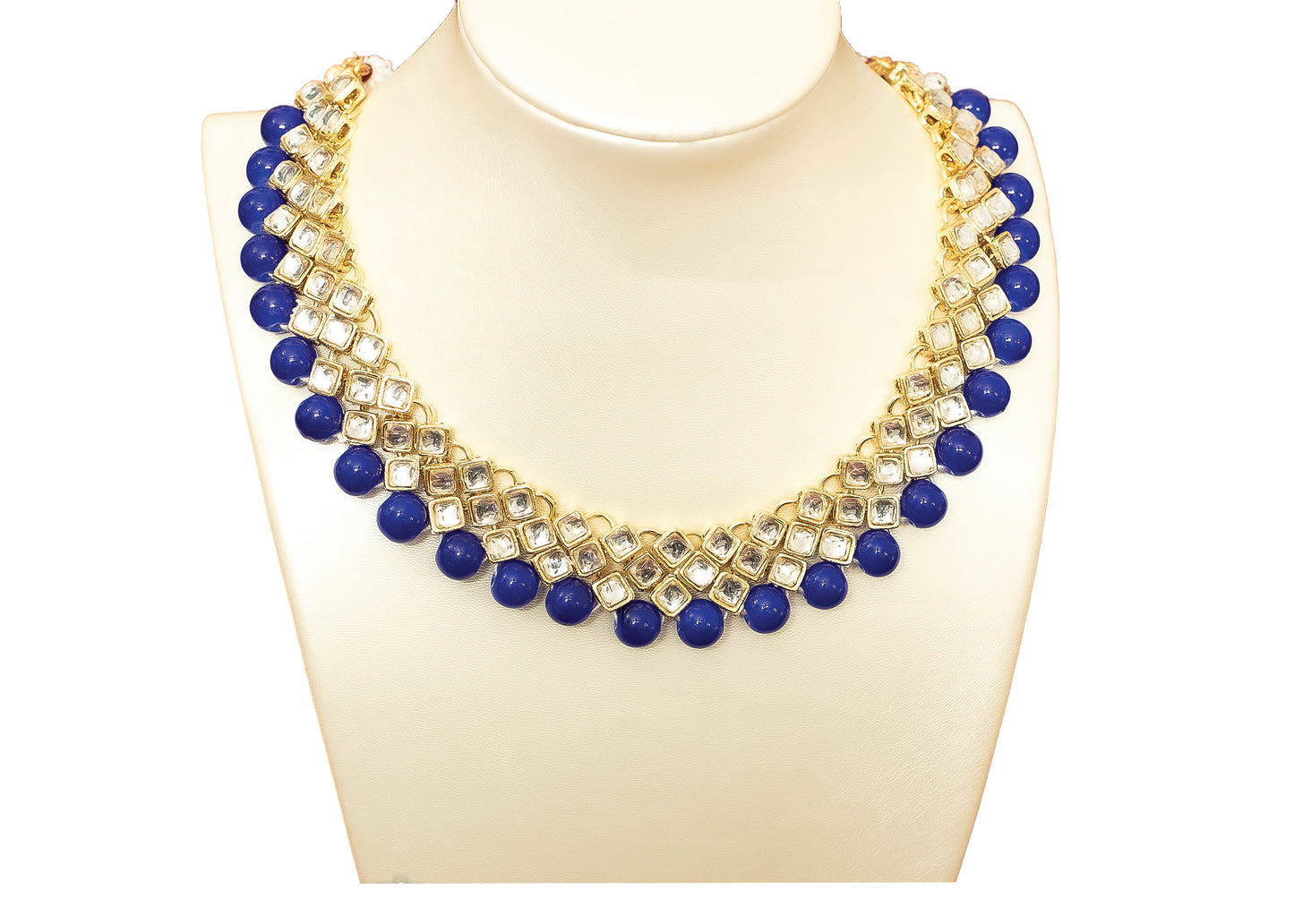 Blue Kundan Pearl Necklace