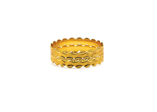 Curved Fish Eye 1Gm Gold Bangle