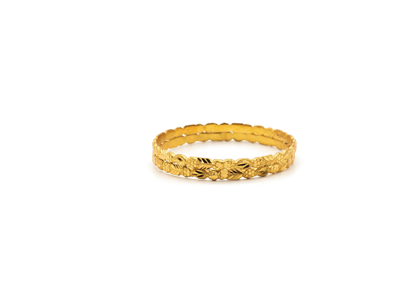 Flower and Petal 1Gm Gold Bangles