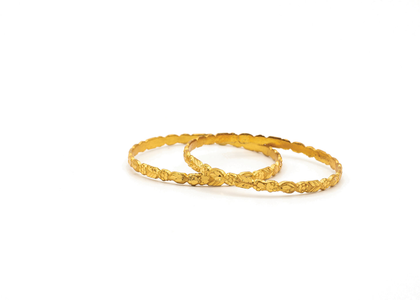 Flower and Petal 1Gm Gold Bangles