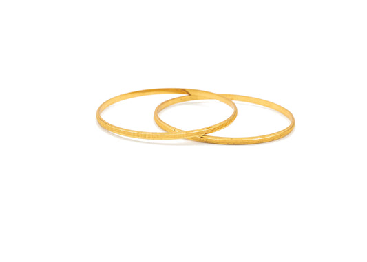 Silky plain 1 Gm Gold Bangles