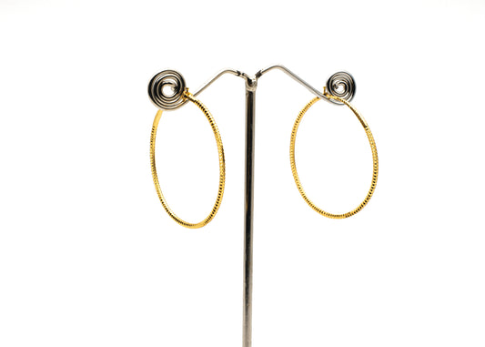 Long 1Gm Gold Simple Kaan Bali / Hoop Ear Ring