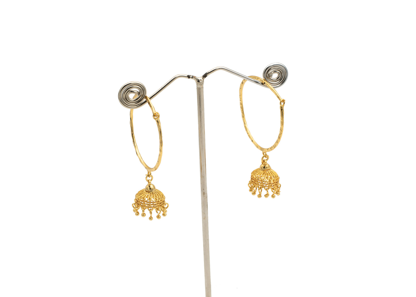 Long Circular Wave 1Gm Gold Kaan Bali / Hoop Ear Ring