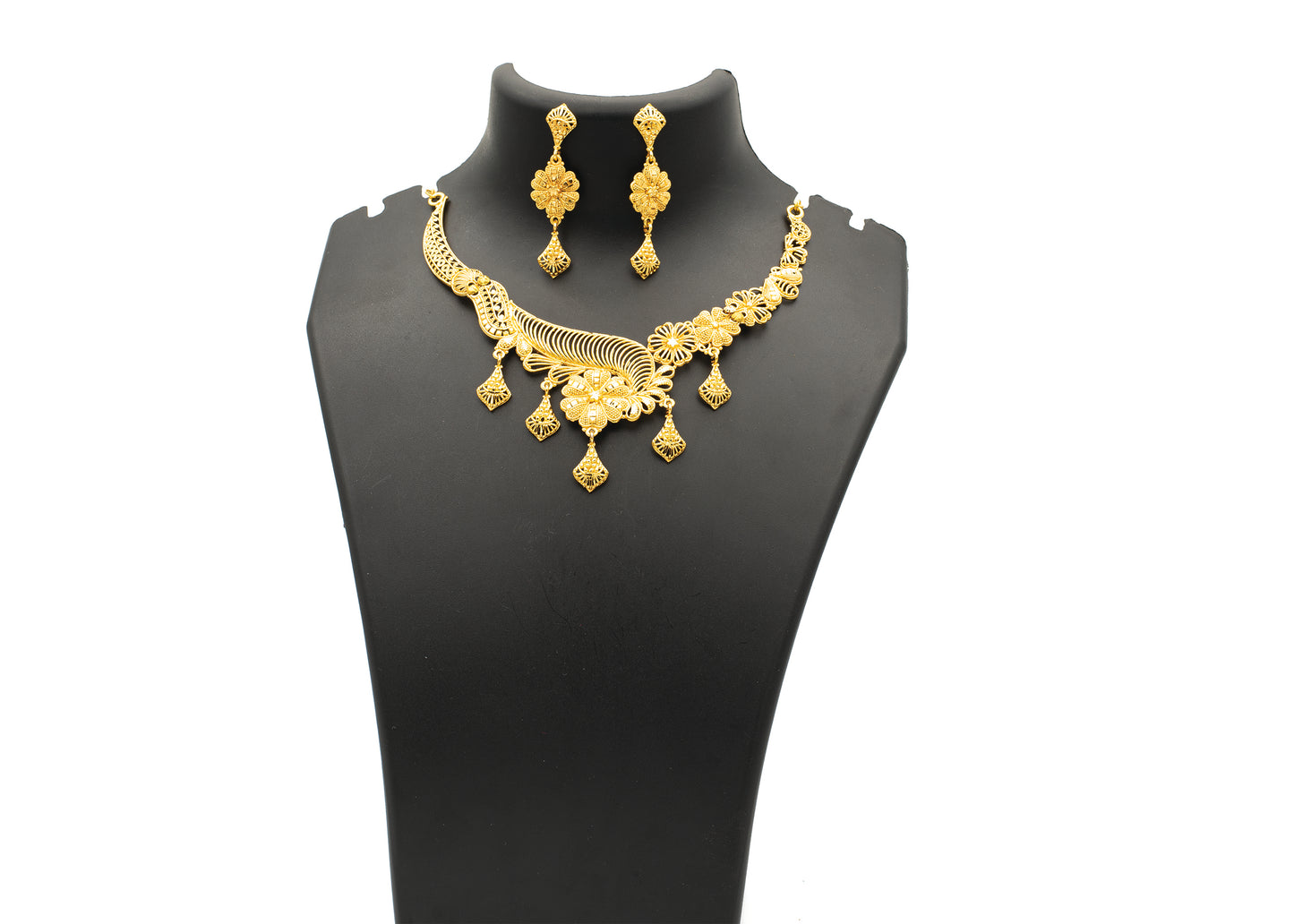 Swirled Flower 1Gm Gold Necklace