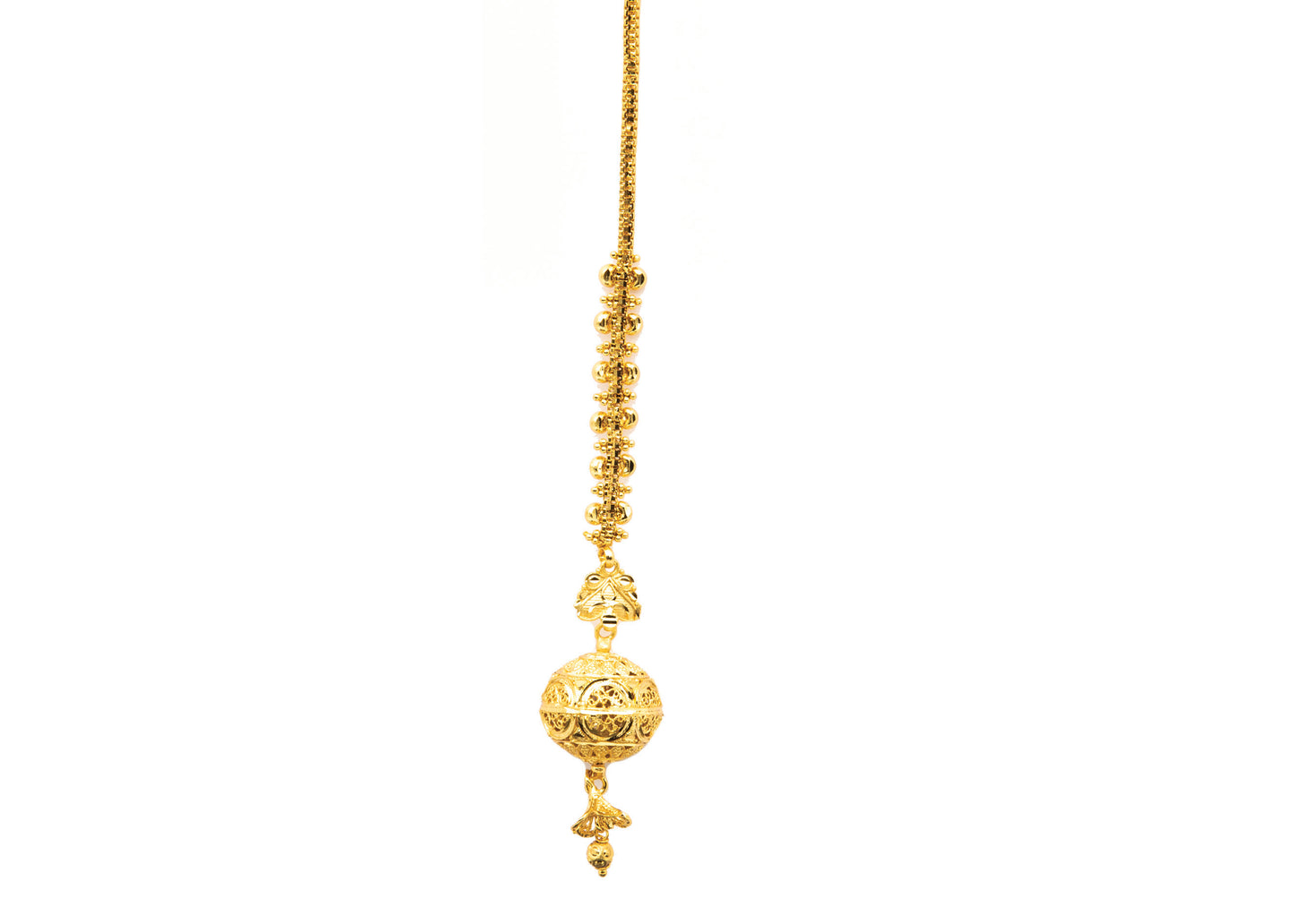 Ball shaped Gold Plated Maang Tikka