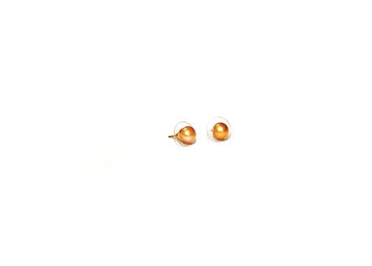Small Pearl Dot Ear Ring (orange)
