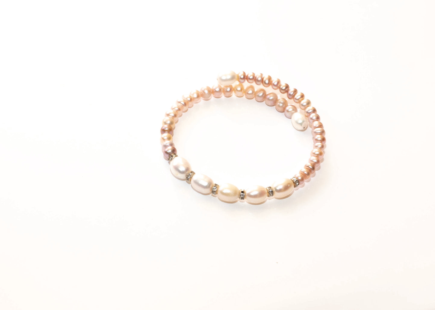 Peach Glitter Pearl Bracelet