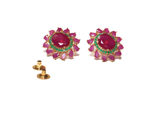 Ruby Emerald Stone Ear Ring