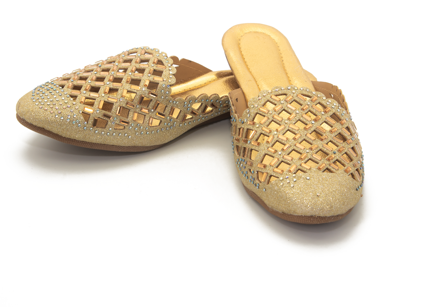 Knitted Jaipuri Silver Slipper