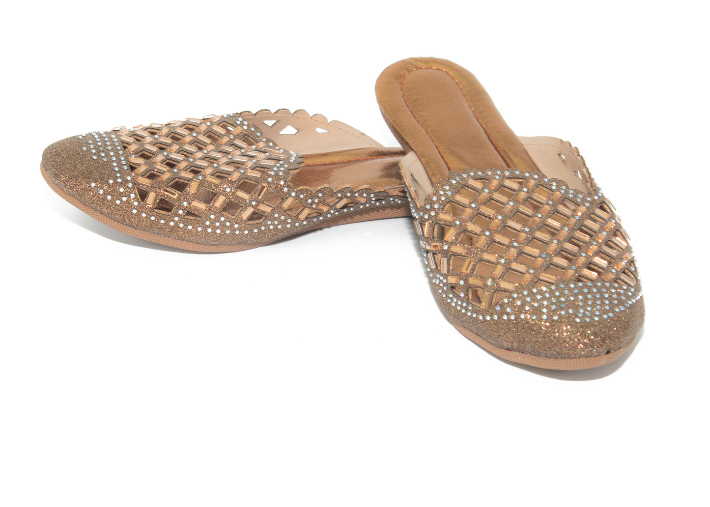 Knitted Jaipuri Golden Slipper